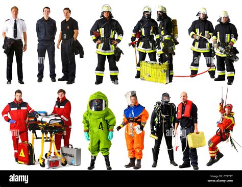 Thematic photo of firefighters in various uniforms