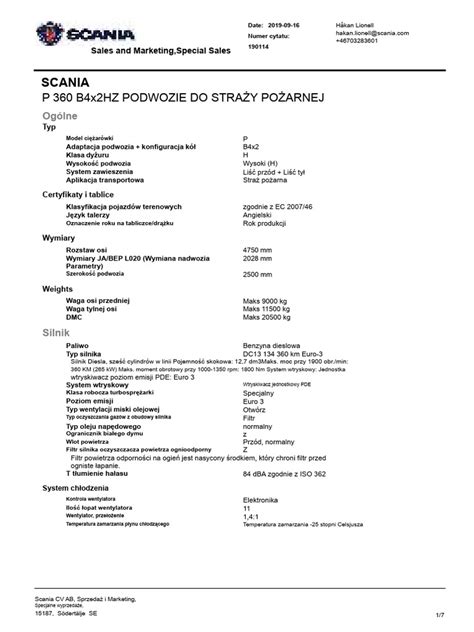 Schemat podwozia Scania P450 z 5 osiami