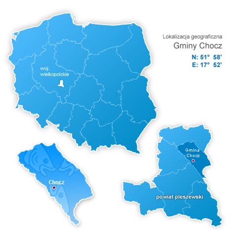 Mapa gminy Chocz z zaznaczonymi ostatnimi miejscami pożarów