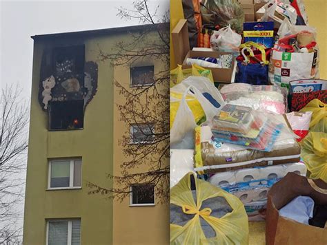 Zdjęcie przedstawiające zbiórkę darów dla rodziny poszkodowanej w pożarze