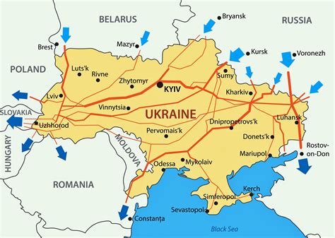 Mapa Ukrainy z zaznaczonym Lwowem i miejscami incydentów