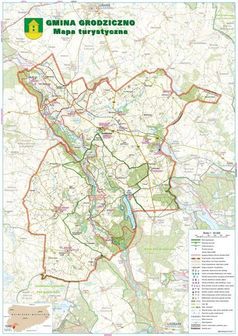 mapa gminy Witkowo z zaznaczonymi lokalizacjami OSP