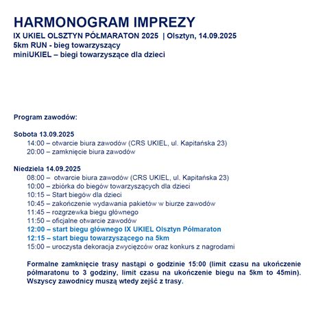 Harmonogram zawodów strażackich i uroczystości pożarniczych z podziałem na miesiące i rodzaje aktywności