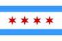 Infografika przedstawiająca znaczenie i historię flagi Chicago