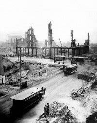 Zdjęcie dioramy z 1931 r. przedstawiającej Wielki Pożar Chicago z 1871 r. w Muzeum Historii Chicago