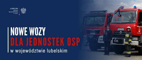 Infografika przedstawiająca proces finansowania i zakupu nowych wozów gaśniczych dla jednostek OSP