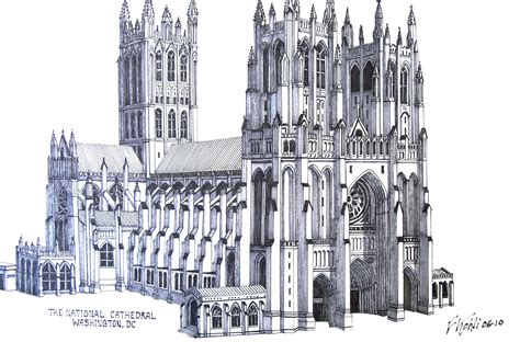 Historical photo or architectural drawing of the Łódź Cathedral