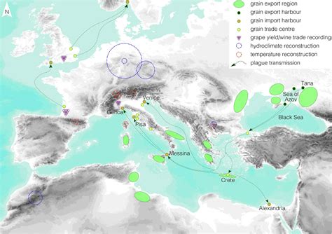 historyczna mapa przedstawiająca szlaki rozprzestrzeniania się ospy w Europie lub Ameryce