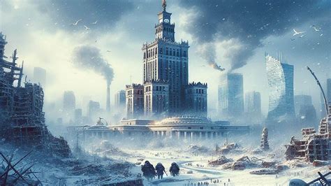 Wizja artystyczna pożaru Peshtigo, ludzie szukający schronienia w rzece