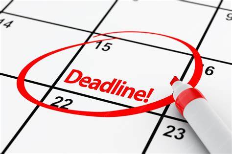 Calendar graphic with marked deadlines