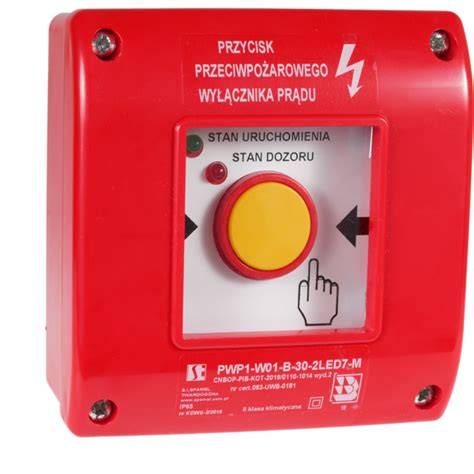 zdjęcie ręcznego przycisku uruchamiającego PWP z diodami LED