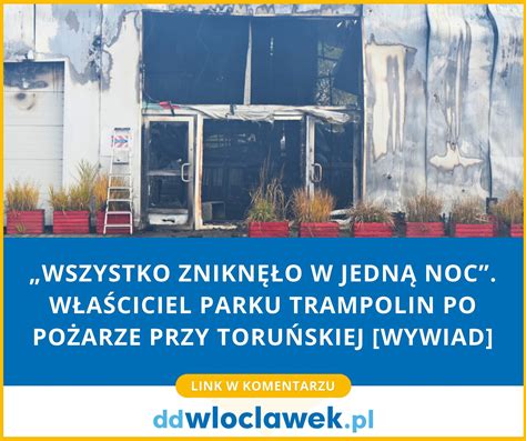 Widok spalonej hali Parku Trampolin po pożarze