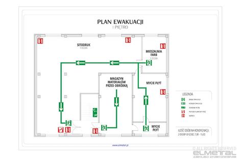 schemat dróg ewakuacyjnych w szkole