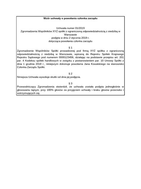 Schemat przedstawiający procedurę rezygnacji członka zarządu w zależności od typu organizacji