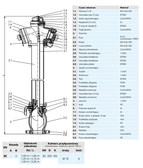 Hydrant nadziemny z widocznymi nasadami