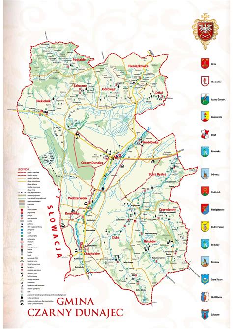 Mapa regionu Czarny Dunajec z zaznaczonymi miejscami pożarów
