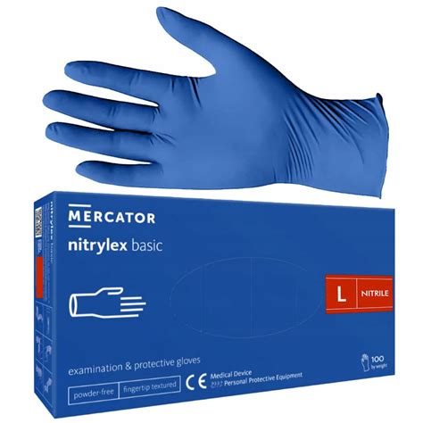 rękawiczki nitrylowe w plastikowym opakowaniu