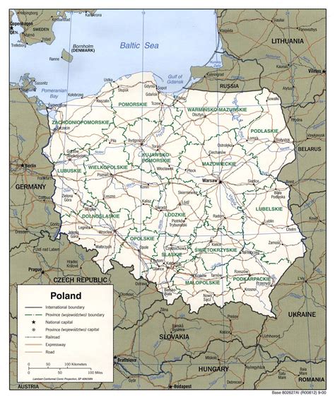 Mapa Polski z zaznaczonymi miastami posiadającymi konkatedry