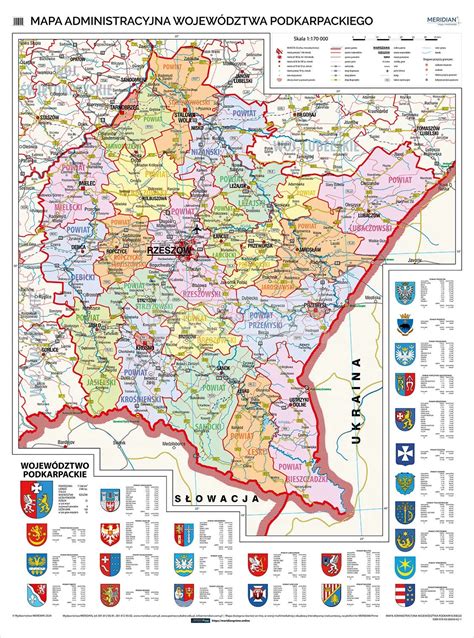 Mapa województwa podkarpackiego z zaznaczonymi lokalizacjami nowych jednostek OSP w KSRG