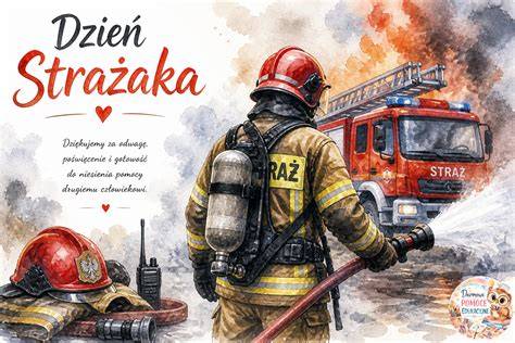 Tematyczne zdjęcie strażaka z hydrantem, gotowego do akcji