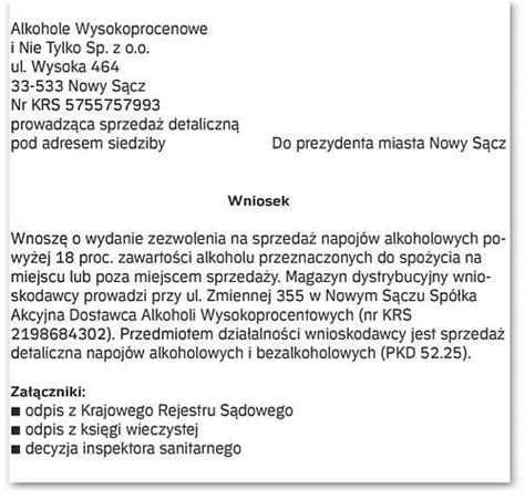 Zezwolenie na sprzedaż alkoholu, pieczęć urzędowa