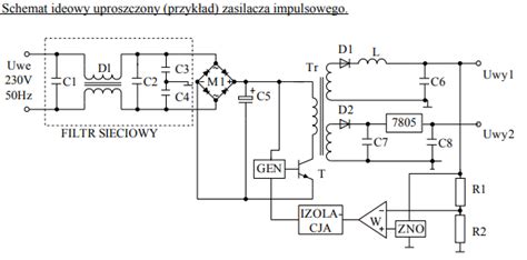 Schemat działania zasilacza pożarowego z przełączaniem między zasilaniem sieciowym a bateryjnym