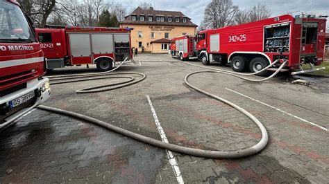 Zdjęcie z akcji gaśniczej w Domu Pomocy Społecznej w Białogardzie