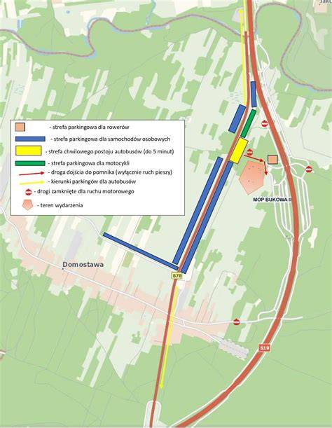 Mapa miejsca wypadku w Biskupicach, z zaznaczeniem trasy od Suchoraby i drogi 966, oraz punktu uderzenia w słup energetyczny