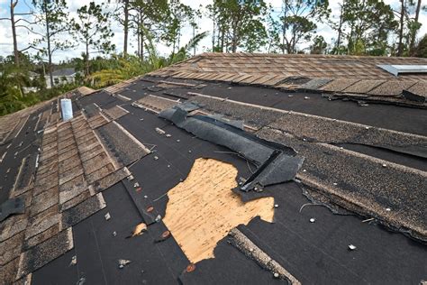 Photo of a damaged roof after a fire