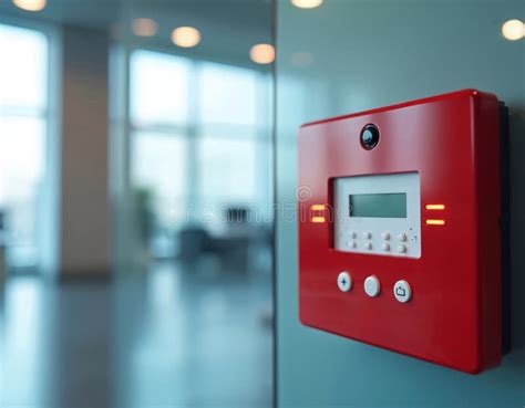 Thematic photo of a modern building with a fire alarm system control panel visible