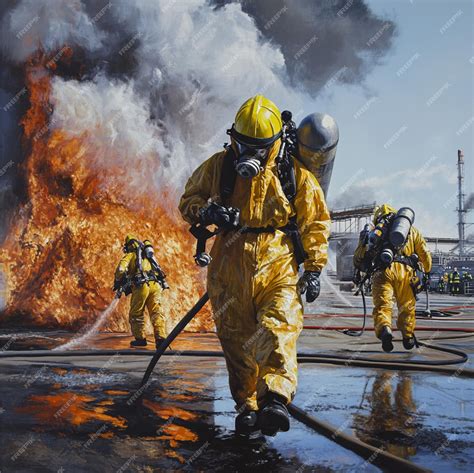Thematic photo of PSP firefighters in action with specialized equipment