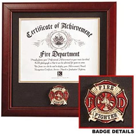 Photo depicting an OSP firefighter receiving a certificate or diploma