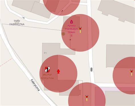 Mapa rozmieszczenia hydrantów