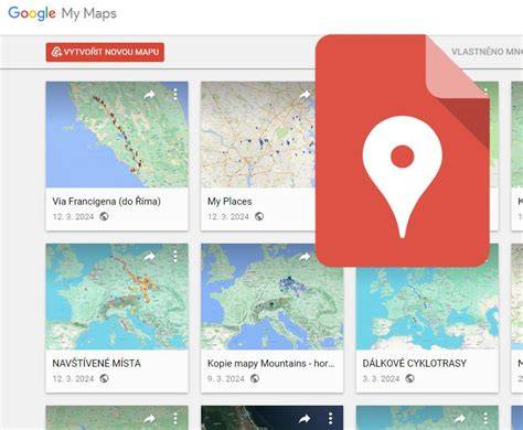 Przykład spersonalizowanej mapy interwencji OSP w Google Moje Mapy