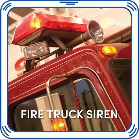 Thematic photo showing an OSP fire engine with a siren mounted on top, or a siren on a fire station roof.