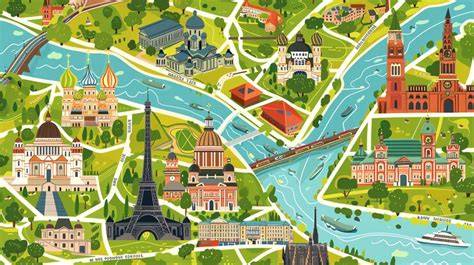 Mapa fikcyjnego miasteczka Pontypandy