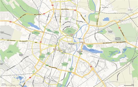 Mapa Poznania z zaznaczonymi miejscami pożarów samochodów