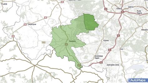 mapa obszaru pożaru Kuźnia Raciborska 1992