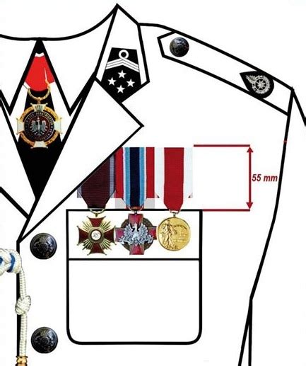 ilustracja przedstawiająca odznaczenia OSP na mundurze