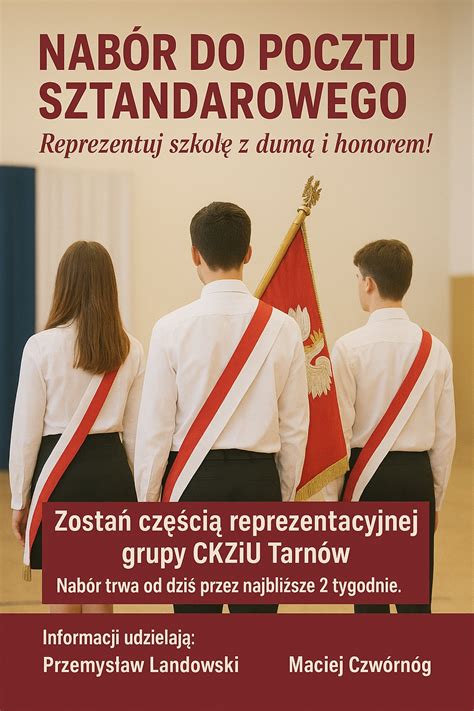 Infografika z postawami pocztu sztandarowego