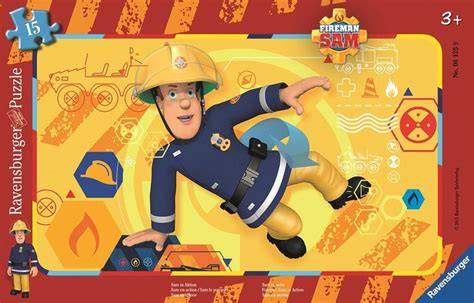 Ilustracja puzzli ramkowych Ravensburger Strażak Sam 15 elementów