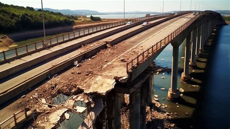 Photo of the damaged structure of the Łazienkowski Bridge after the 2015 fire