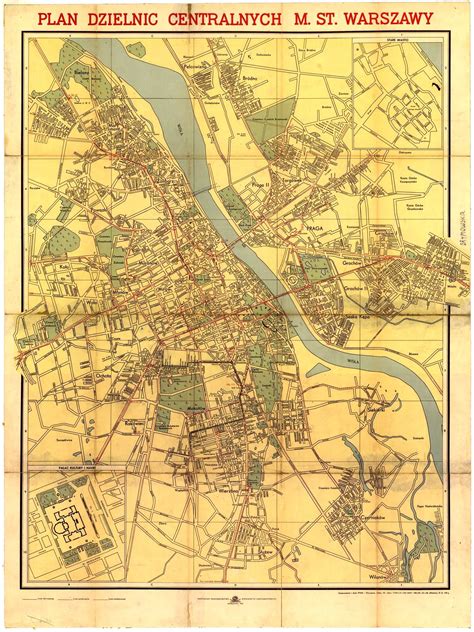 Historyczna mapa Warszawy z 1830 roku z zaznaczeniem ulicy Czerniakowskiej i okolic Solca