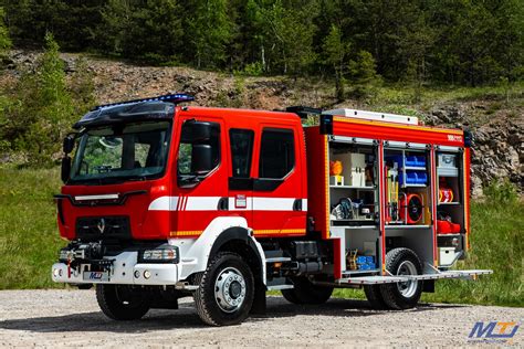 Medium fire truck on Renault Trucks D16 HIGH K P4X4 chassis with specialized bodywork