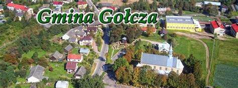 Mapa gminy Gołcza z zaznaczonymi lokalizacjami klubów piłkarskich