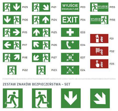Znaki ewakuacyjne i piktogramy bezpieczeństwa pożarowego