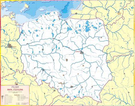 mapa Polski z zaznaczonymi obszarami działania poszczególnych oddziałów ZOSP RP