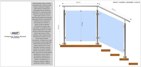 Wymiary balustrad: schemat z podanymi wysokościami i rozstawem tralek