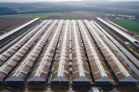 Aerial photo of a large poultry farm fire aftermath