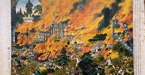 Historyczne zdjęcie Tokio po trzęsieniu ziemi i pożarach z 1923 roku
